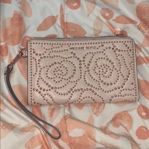 Michael Kors Blush & Rose Gold Studded Wristlet